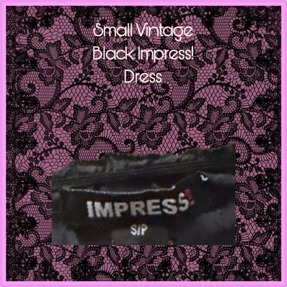 Vintage Black Impress! Dress - Picture 3 of 3